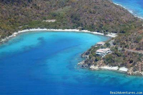 Aerial View of Pebble Cove/Haulover Bay | Romantic waterfront villa, private snorkeling beac | Saint John, US Virgin Islands | Vacation Rentals | Image #1/20 | 