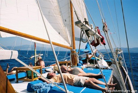 Relaxing under sails