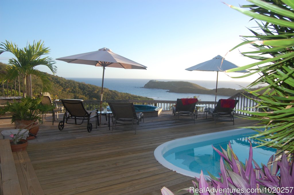 Sundancer deck with private pool and hot tub | Sundancer Villa - Privacy w Pool & Hot Tub | Cruz Bay, US Virgin Islands | Vacation Rentals | Image #1/19 | 