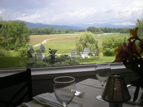 View from porch dining room