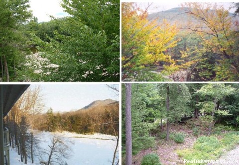 Luxurious Riverfront Condo at Loon Mt. NH: All seasons view from the Deck