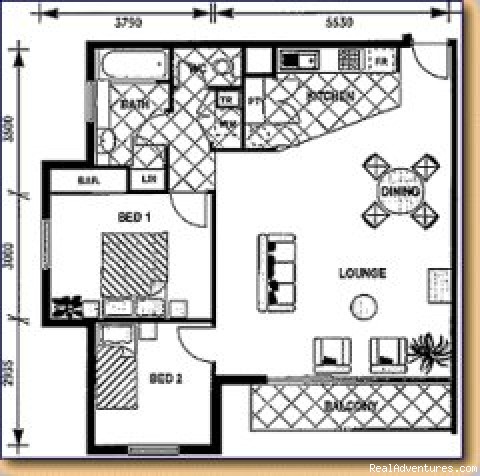 Mounts Bay Waters Apartment Hotel ,Perth,Western-A: 2 bedroom apartment