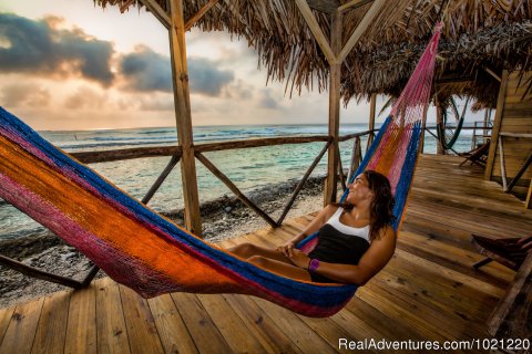 Relaxing on your cabana porch.