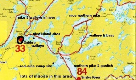 Typical BWCA map | Wilderness canoe trips with Voyageur North Ely MN | Image #9/11 | 