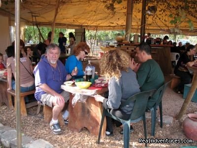 Gathering in the central tent in the yard | Karaso galillee country lodging | Image #15/17 | 