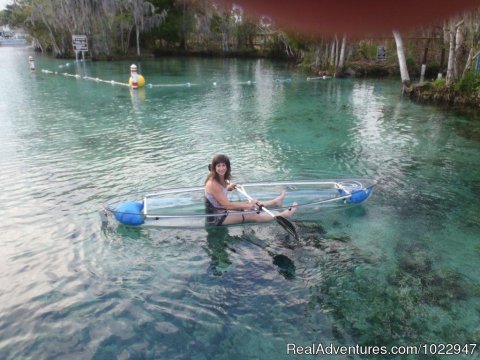 A Clear Blue Kayak on our clear blue spring waters