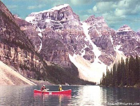 Canoe on Moraine Lake | Canadian Rockies: Banff & Yoho National Parks | Ashland, Alberta  | Hiking & Trekking | Image #1/6 | 