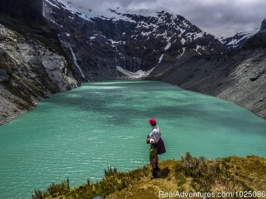 Lake view on Gillespie-Rabbit Pass | New Zealand Wild Walks with Aspiring Guides | Image #2/9 | 