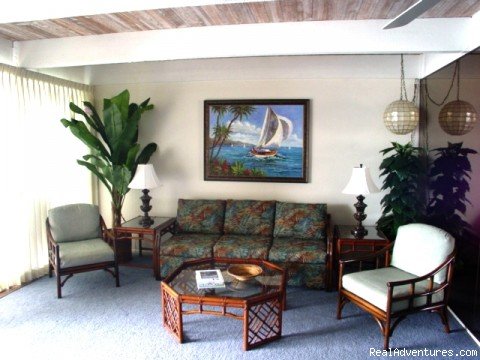 Living room with lanai 2nd floor | Maui Condo Rental - OCEANFRONT - &Lokelani 2Br& | Image #3/26 | 