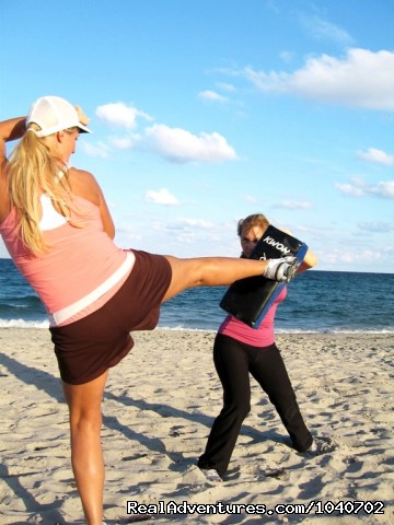 Weight Loss Camp & Fitness Retreat Kickbox on the beach!
