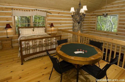 Loft bed and Poker Table | Over The Edge Cabin-A place to unwind | Image #4/13 | 