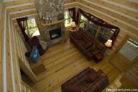 Living Room from Loft | Over The Edge Cabin-A place to unwind | Image #6/13 | 