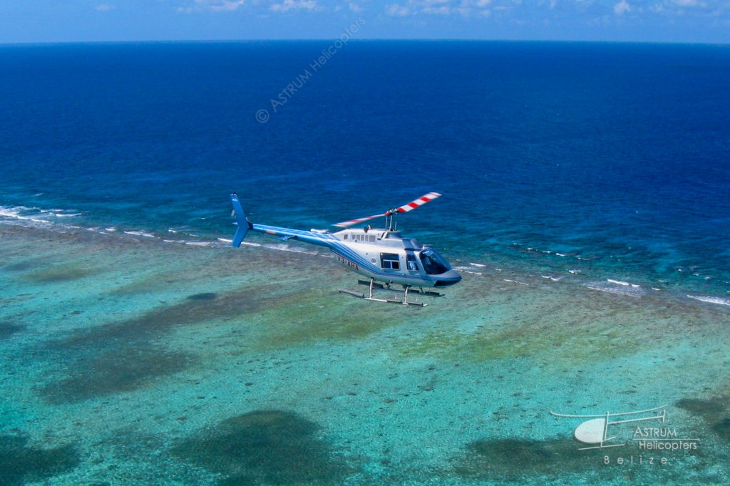 Helicopter Over Reef | Helicopter Tours & Transfers In Belize. | Image #3/6 | 