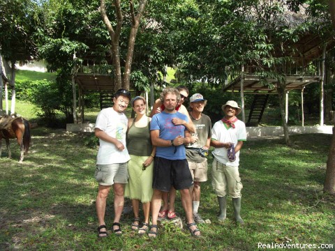 Jungle Adventures in the Maya World - Duende Tours: Fun pose at ecolodge