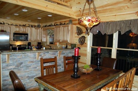 Dining Room/Fully Equiped Kitchen | Luxury Cabin, FREE Night, Firepit, Mtn Views, NEW | Image #3/18 | 