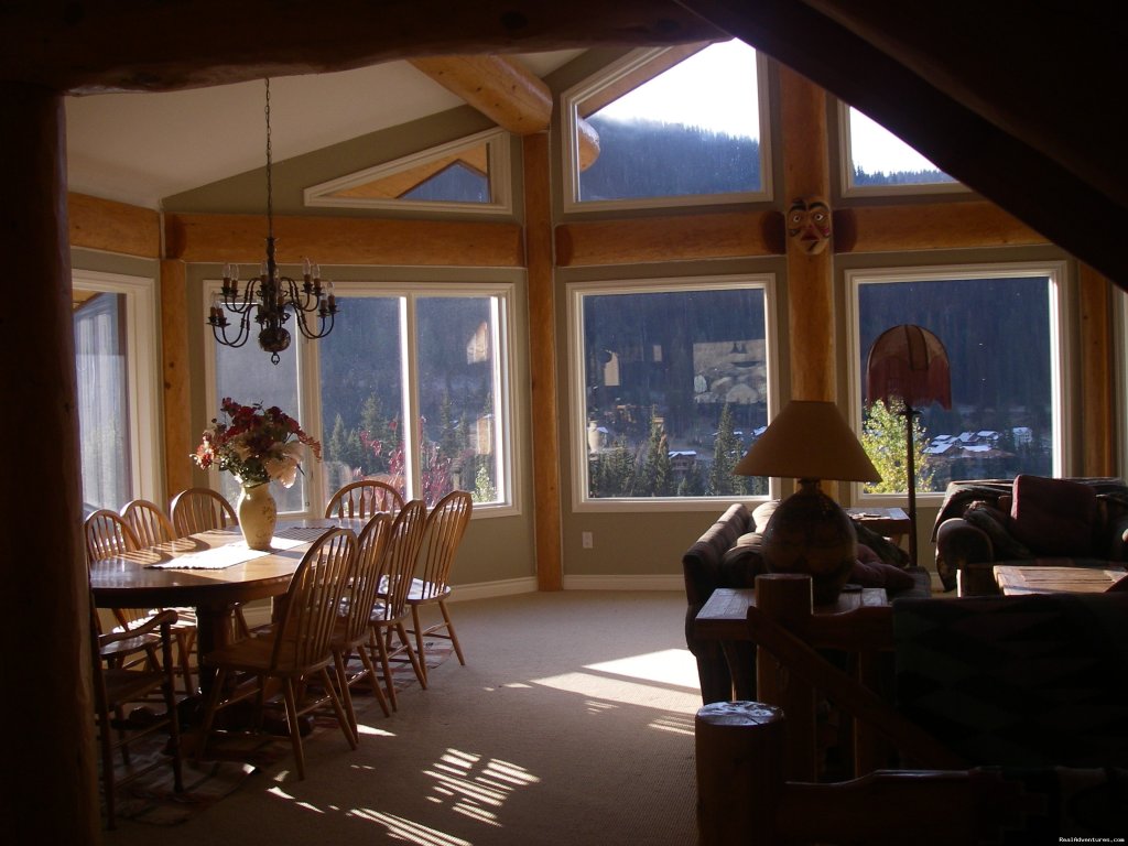 open concept in great room | Sun Peaks Resort Private Post &Beam Chalet | Image #5/23 | 