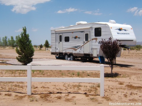 Wild West Getaways At Rusty's RV Ranch: Site #37 large sites with patio / fire pit