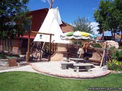 Tipi-covered Patio at the K3 | Experience the West at K3 Guest Ranch B&B! | Image #9/10 | 