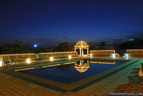 Pool in the night | Mirvana Nature Resort near Jaisalmer | Image #4/6 | 