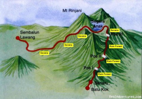 Lombok Island Online Information: Map of Mount Rinjani National Park