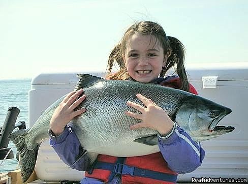 27lb King for this 7yr old .... | Sport-fishing trips on Lake Ontario/Niagara River | Image #11/17 | 