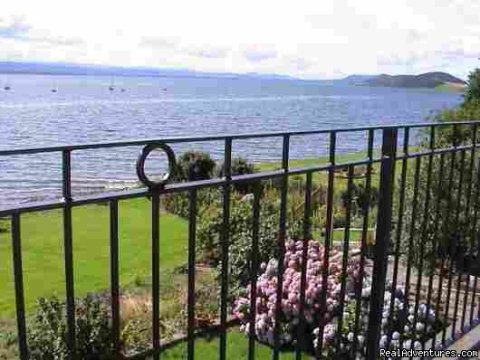 The garden & Moray Firth from the terrace outside the bedroo