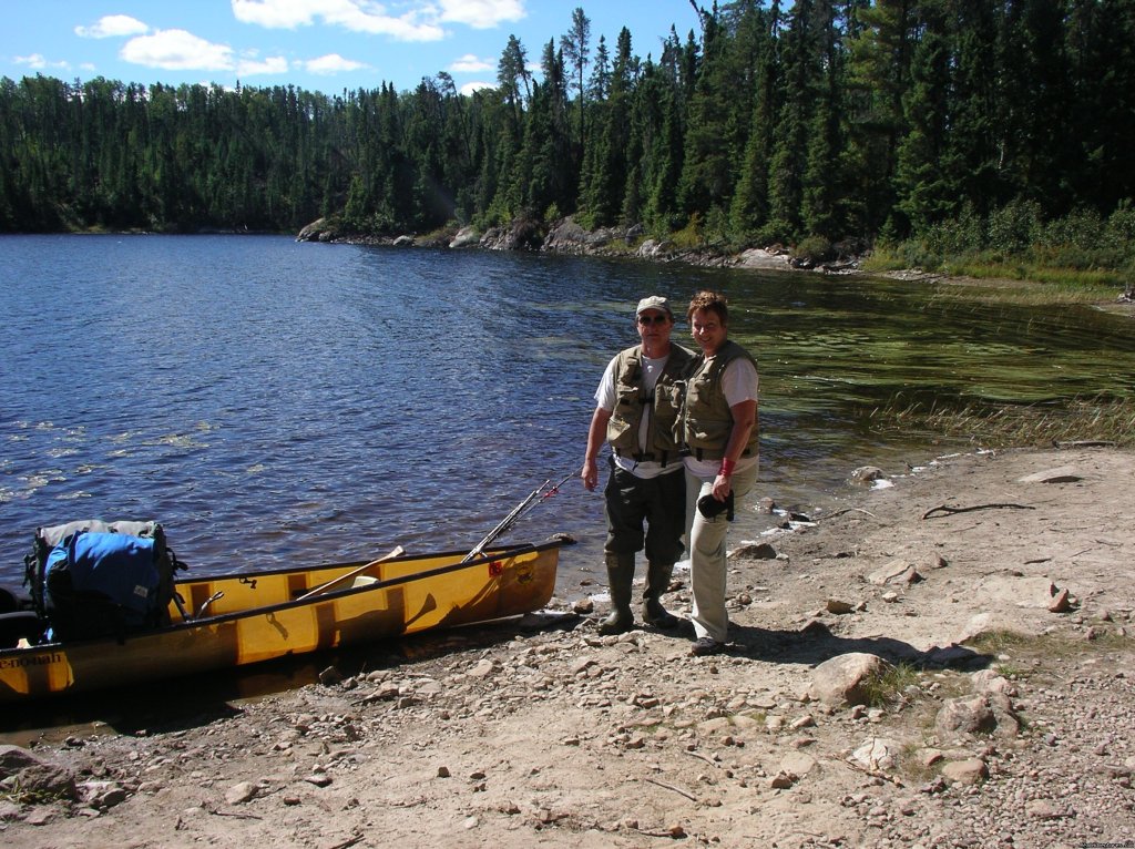 John & Lynn at landing | Ontario/Quetico Park canoe trip | Image #4/11 | 