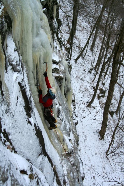 Stoney Clovey ice climbing, Catskills