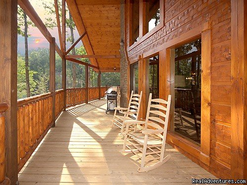 Large Decks with views of the Smokies | Luxury Gatlinburg Cabins with Theater Rooms | Image #4/6 | 