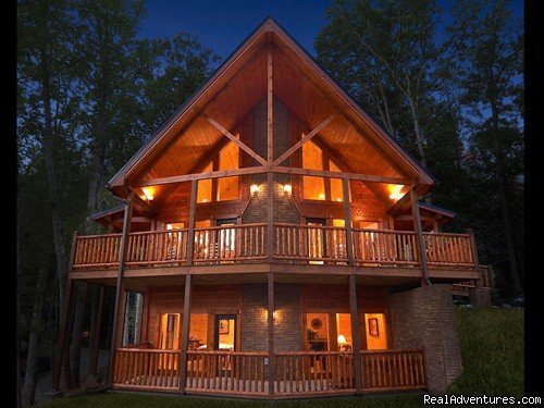 Cabin at Night | Luxury Gatlinburg Cabins with Theater Rooms | Image #6/6 | 