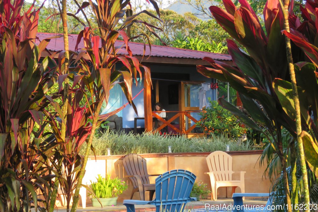 Queen Room Terrasse view for the Pool | Hotel Sueno Celeste, your B&B close to Rio Celeste | Image #6/24 | 