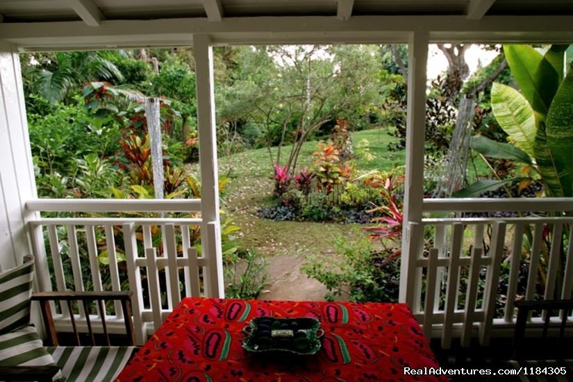 landscape garden from small house inside veranda | Historic wooden houses in 25 acres, 2 beaches. | Image #3/5 | 