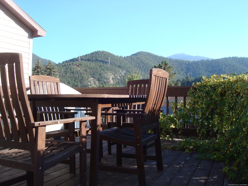 Big Deck In The Back With A Bbq Grill | Mt Evans Cabin, Hot Springs & Historic Town | Image #2/24 | 