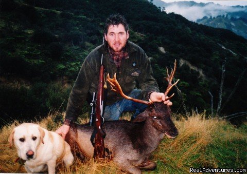 BJ with Red Deer | Beachfront Hunting Fishing Loghouse | Image #3/19 | 