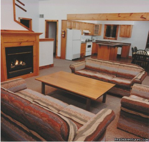 Swiss style Chalet-living area | Cottage  Rentals at Blue Mountain and Georgian Bay | Image #3/4 | 