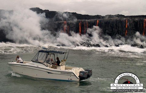 Hawaii Adventure Tour to view Volcano Kilauea by boat to  | Hawaii Volcano Tour by boat  to view active lava | Big Island, Hawaii  | Cruises | Image #1/3 | 