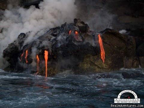 The new Kilauea Lava Flow Kupapa'u  | Hawaii Volcano Tour by boat  to view active lava | Image #3/3 | 