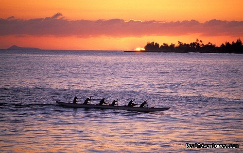 Outrigger Canoeing at Sunset | All Inclusive Womens Retreats - Hanalei Bay, Kauai | North, Hawaii  | Health Spas & Retreats | Image #1/22 | 