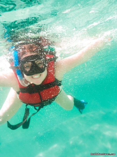Snorkeling in the crystal clear waters of Tunnels
