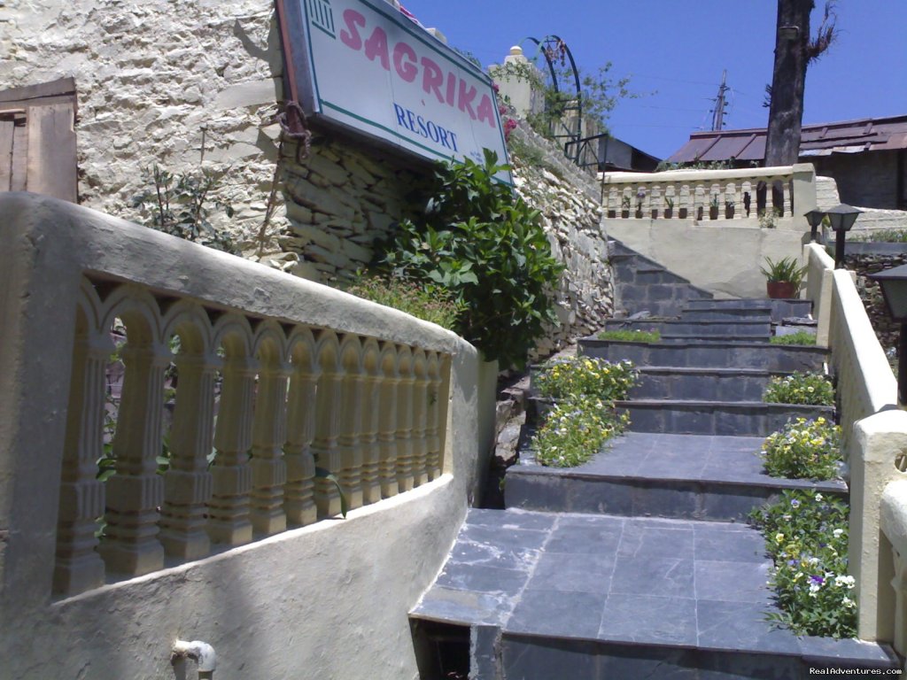 Stairs to the main area | Sagrika Resort Dalhousie HP India  | Image #5/7 | 
