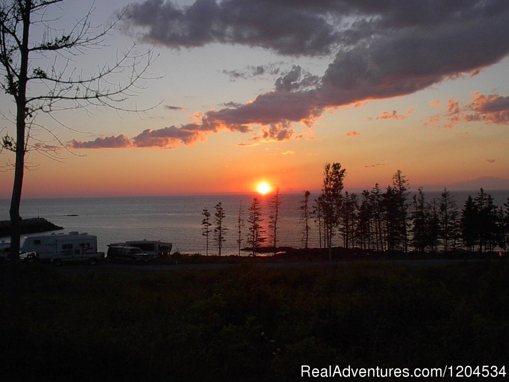 Sunset view from your campsite | Camp On The Beautiful Bay Of Fundy In Nova Scotia | Image #6/6 | 