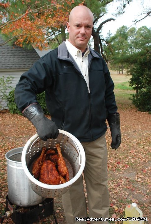Deep fried turkey at Thanksgiving | Bay View Waterfront B&B | Belle Haven, Virginia  | Bed & Breakfasts | Image #1/7 | 