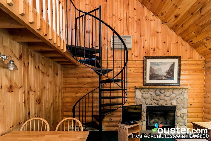 Duplex Loft Interior | Wooded Log Cabins at Birchcliff Resort | Image #6/8 | 