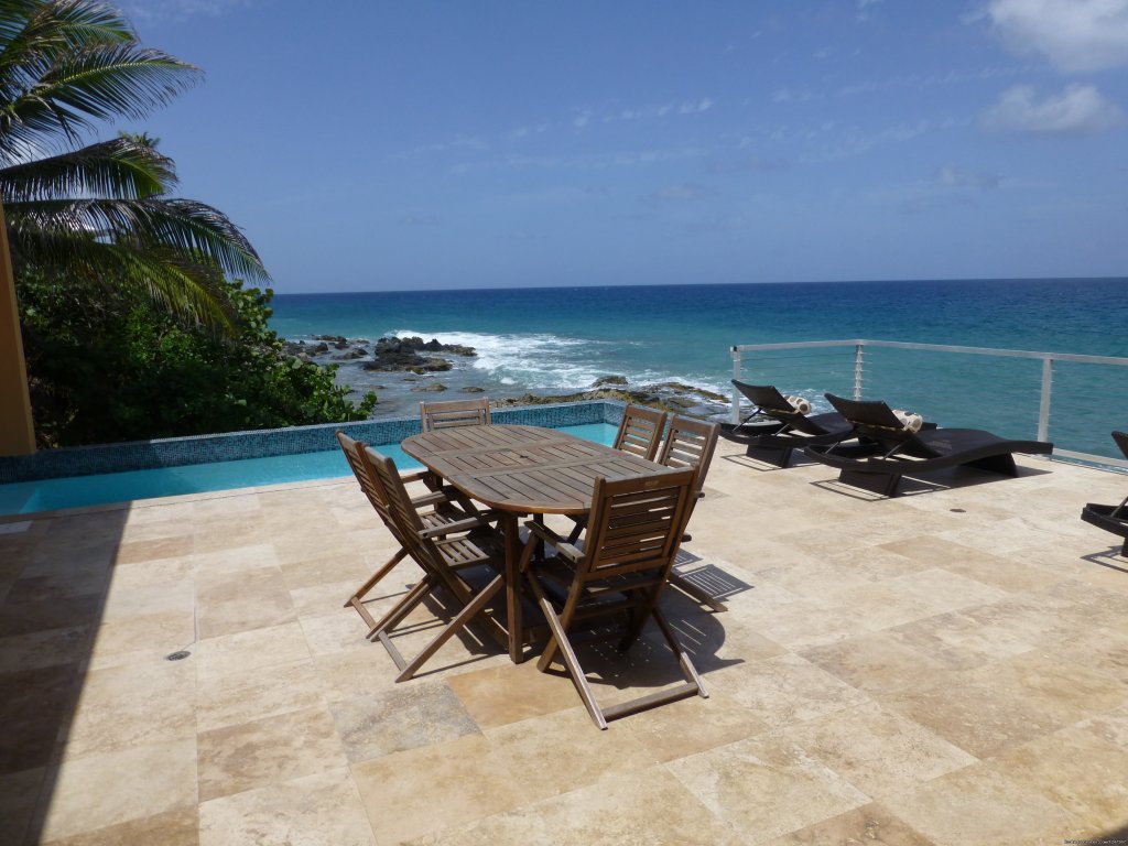 Enjoy lunch or dinner on the deck overlooking the Caribbean | SeaViewPlay  New Pool & Fabulous Ocean Front Villa | Image #16/26 | 