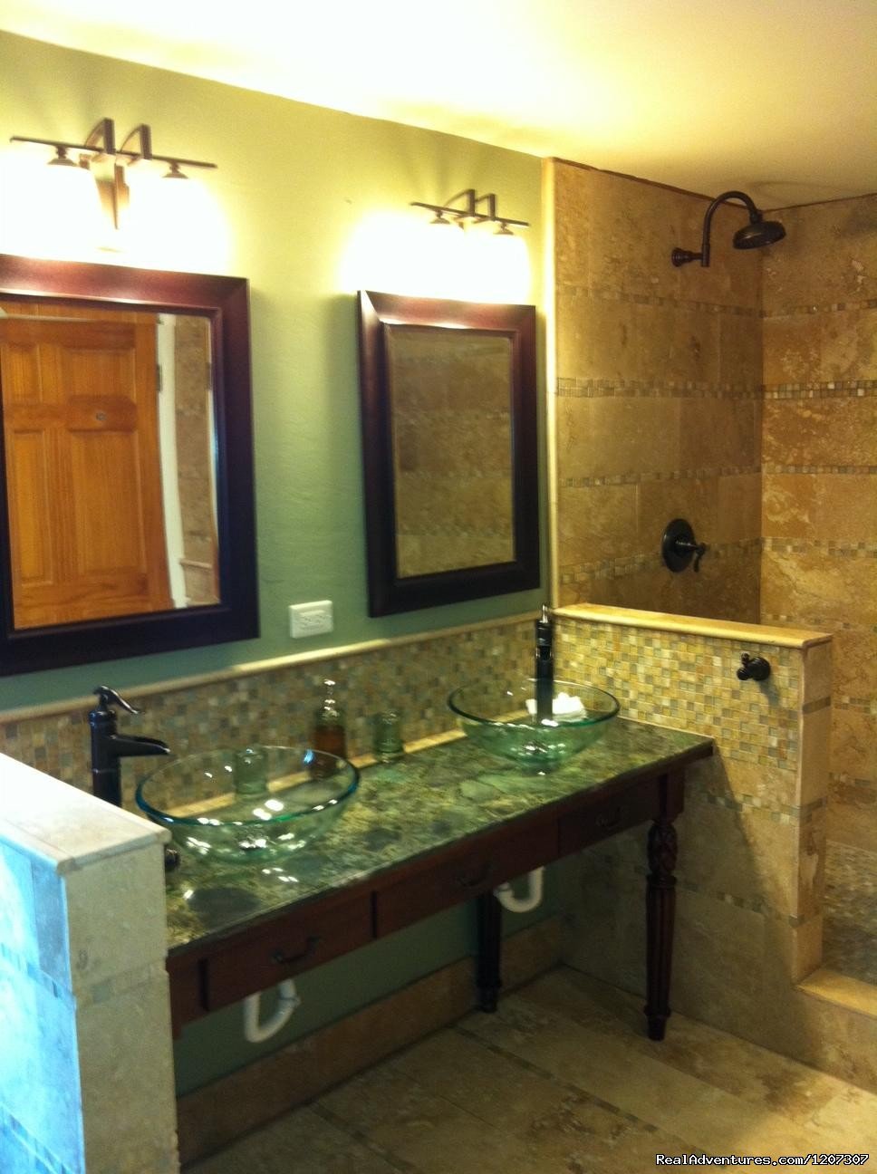 Beautiful new West Bathroom with double shower heads | SeaViewPlay  New Pool & Fabulous Ocean Front Villa | Image #5/26 | 