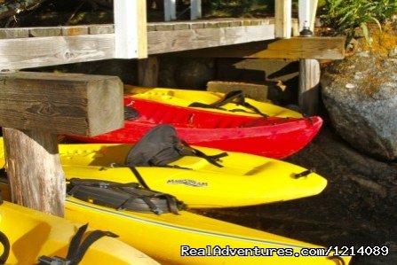 Kayaks Await at the Main Dock