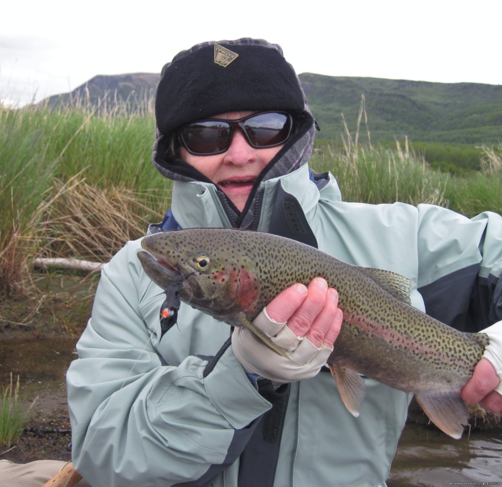 A gorgeous Rainbow trout at the Brooks River, AK | Get Started Fly Fishing with us in Alaska | Image #2/12 | 