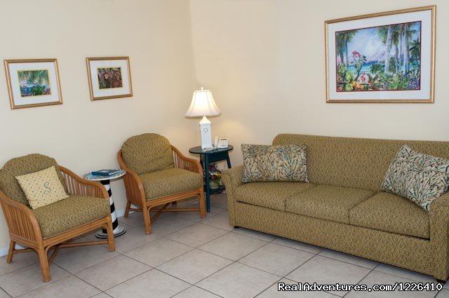 Living Area | Tropical Ocean View Suites at the Sea Spray Inn | Image #3/7 | 