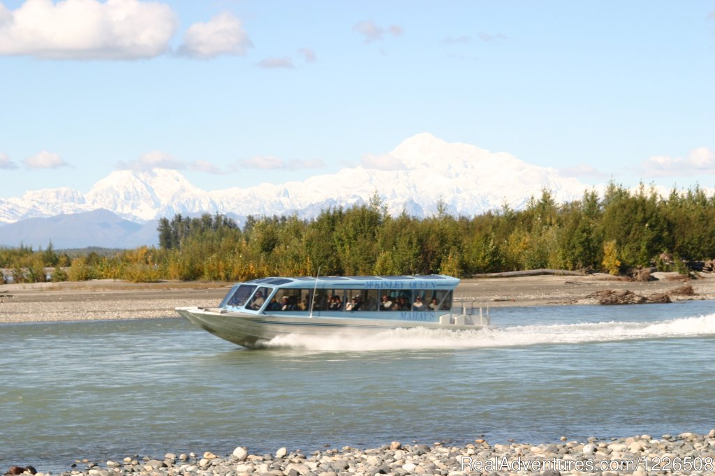 McKinley Queen on the Talkeetna River in front of Denali | Mahay's Jet Boat Adventures | Image #2/5 | 