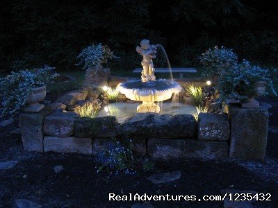 The Barn Inn Bed and Breakfast, Fountain at night | Romantic Barn Inn Bed and Breakfast | Image #17/20 | 